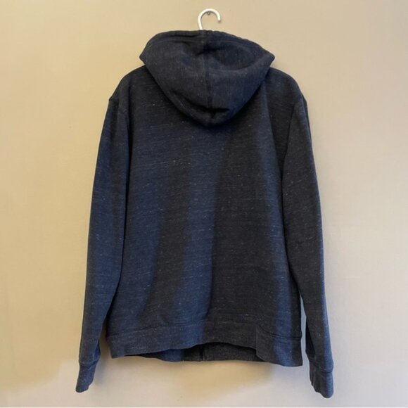 Old Navy Dark Heather Blue Sherpa-Lined Hoodie Zip-Up Sweatshirt - Picture 9 of 15
